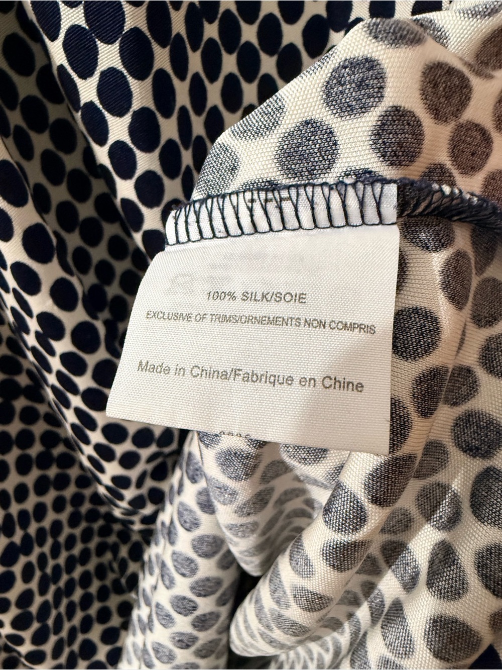 Tory Burch Silk Short. Sleeve Navy- White Polka Dots Shirt Dress Size M -  EUC - Picture 11 of 11